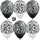 Шар с гелием  Узоры, Жемчужный (406)/Черный (580), металлик, 5 ст, 30 см.