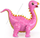 Шар (36''/91 см) Ходячая Фигура, Динозавр Стегозавр, Розовый, 1 шт. 