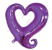 Шар с гелием  Фигура, Цепь сердец, Фиолетовый, 91 см.