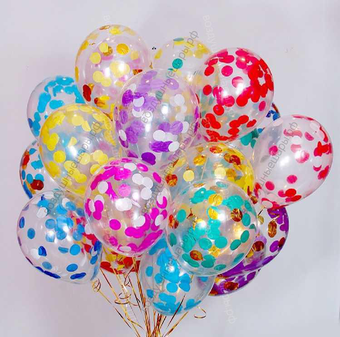Шары с конфетти, облако "Цветные круги"