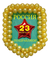 Фигура Шеврон из шаров "23 февраля" для оформления офиса Золотой
