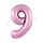 Шар (40''/102 см) Цифра, 9 Slim, Розовый Фламинго, 1 шт. в упак.