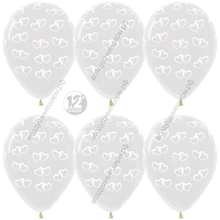 Шар с гелием  Два сердца, Прозрачный (390), кристалл, 5 ст, 30 см.