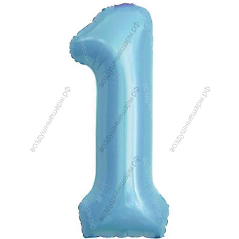 Шарики- цифры Голубые матовые с гелием