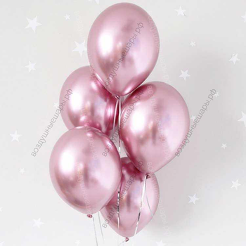 Шары Светло- розовые хром, с гелием