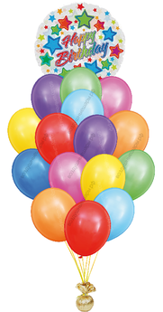 Букет со средним шаром Happy Birthday