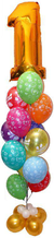 Фонтан из шаров "Имениннику" с цифрой Основное изображение