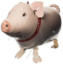 Шар  с гелием, ходячий Поросенок шар ходячий