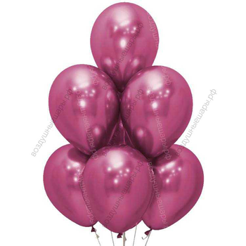 Шары хром Малиновые, Гранат, Pomegranate, с гелием