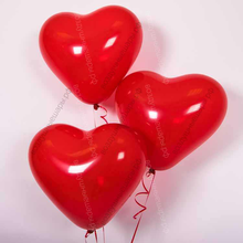 Красное сердце латексное, с гелием большое, 40 см