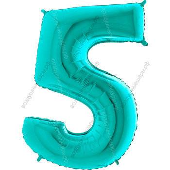 Шары цифры ТИФФАНИ, бирюзовые с гелием