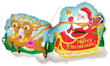 Шар с гелием  Фигура, Упряжка Санты, 81 см.