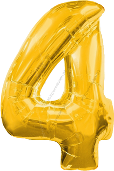 Воздушные шары- цифры ЗОЛОТЫЕ, с гелием