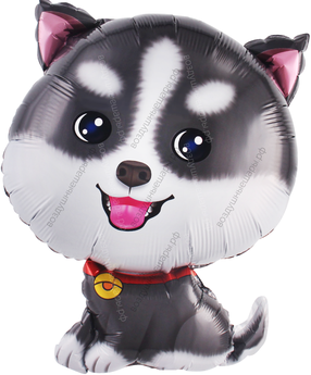 Гелиевый шар , Щенок Хаски, 66 см.