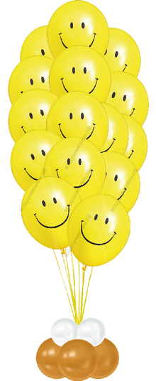 Фонтан из 15 шаров Смайлов