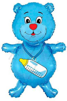 Гелиевый шар , Медвежонок-мальчик, 81 см.