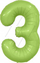 Шар (40''/102 см) Цифра, 3 Slim, Мистик, Фисташковый сатин 1 шт. в уп.