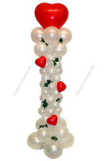 Столбик из шаров "Клубника со сливками"