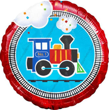 Воздушный шар с гелием  Круг, Паровоз, 46 см.
