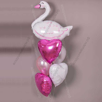 Фонтан из шариков "Лебединый"