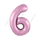 Шар (40''/102 см) Цифра, 6 Slim, Розовый Фламинго, 1 шт. в упак.