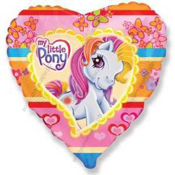 Шар с гелием  Сердце, Моя маленькая пони, 46 см.