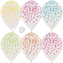 Шар с гелием  Ассорти конфетти, Прозрачный (390), кристалл, 5 ст, 30 см.