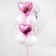 8 шаров + 3 сердца Бело-розовый