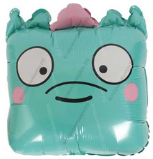 Шар с гелием  Фигура, Голова Квадрат, Зеленый, 51 см.