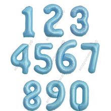 Шарики- цифры Голубые матовые с гелием