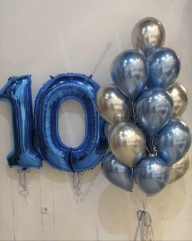 Фонтан с цифрами "Хром" для мальчика на 10 лет