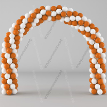 Арка из шаров бело-оранжевая, 8 метров