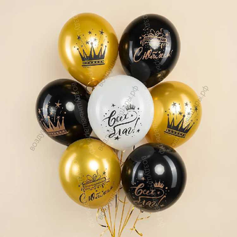 Фонтан С Юбилеем из 15 шаров хром