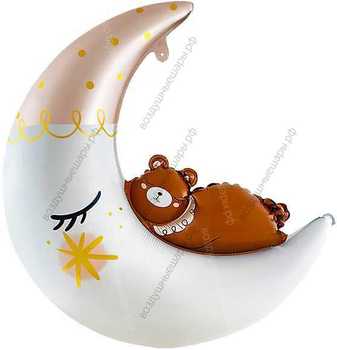 Полумесяц с медвежонком для новорожденной девочки, 86 см