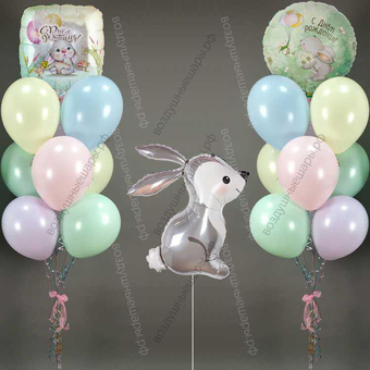 Фотозона из шариков макарунс "Зайка" 