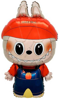 Шар с гелием Лабубу в комбинезоне