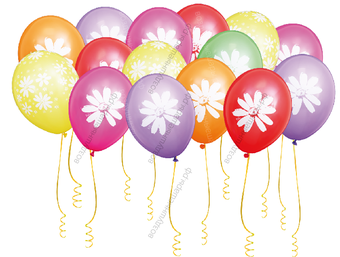Шары гелиевые под потолок Ромашки