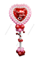 Фонарик-сердце «Валентинов День»  Розовый с красным сердцем
