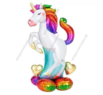 Фольгированный шар  Радужный единорог, 139 см.
