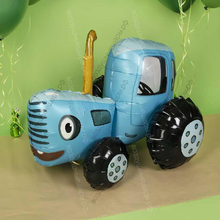 Синий трактор 3D шар с воздухом, 70 см.