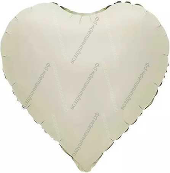 Шар с гелием  Сердце, Кремовый, 46 см.