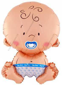 Шар с гелием Фигура Малыш мальчик, Голубой, 71 см.