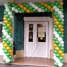 Арка зеленая  золотая и белая на вход в аптеку