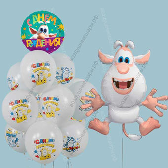 Набор из гелиевых шариков Буба, Белые