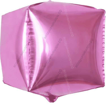 Шар с гелием 3D  Куб, Розовый, 61 см.