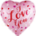 Шар (18''/46 см) Сердце, Я Люблю Тебя (сердечки), Розовый, 1 шт., 23173