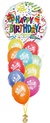 Букет из шариков "С Днем рождения" с большим шаром Happy Birthday