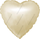 Фольгированный шар (18''/46 см) Сердце, Слоновая кость, 1 шт.