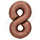 Шар (32''/81 см) Цифра, 8, Шоколадный, 1 шт. в уп., 26048