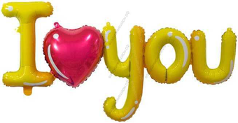 Шар-фигура надпись "I love you", надутая воздухом